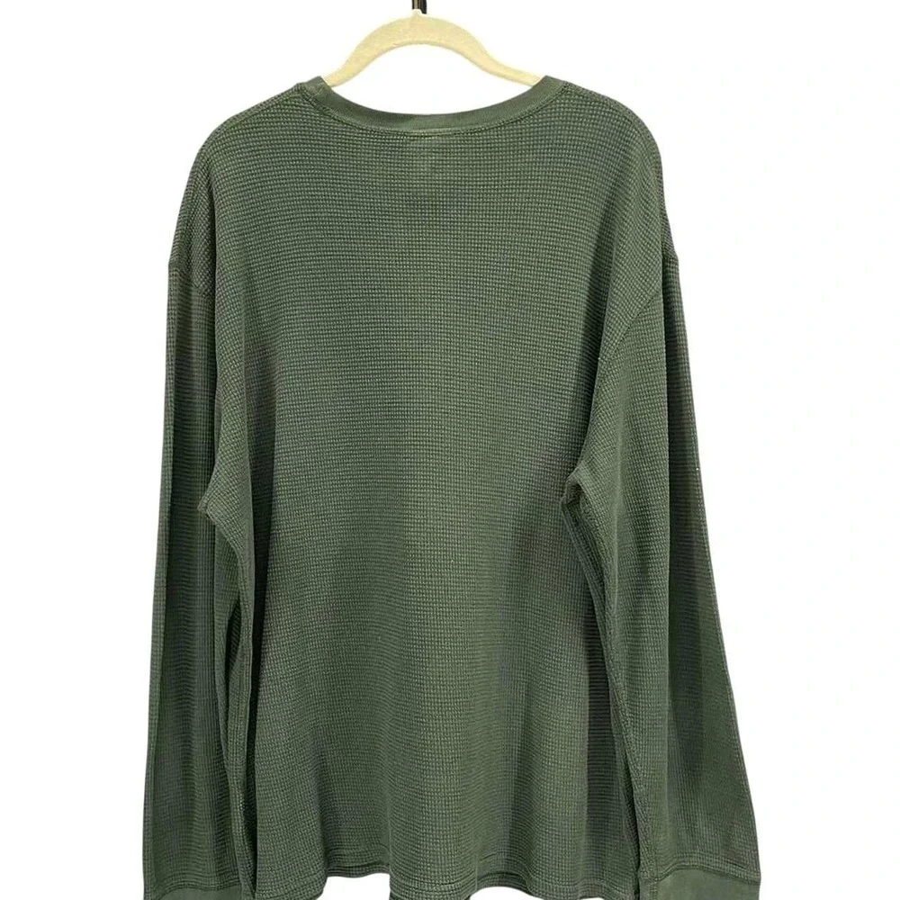 Polo Ralph Lauren Olive Green Waffle Thermal Long Sleeve Vintage Preppy L